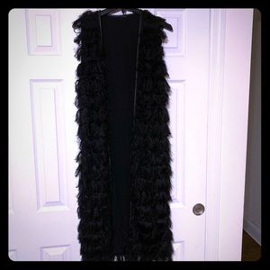 Furry long vest/ sleeveless cardigan